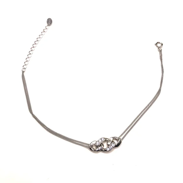 925 Adjustable silver charm link bracelet