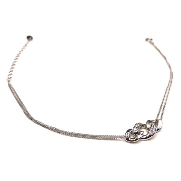 925 Adjustable silver charm link bracelet