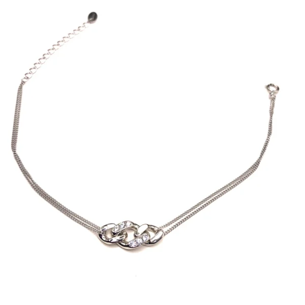 925 Adjustable silver charm link bracelet