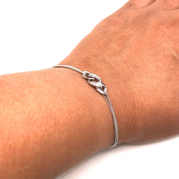 925 Adjustable silver charm link bracelet