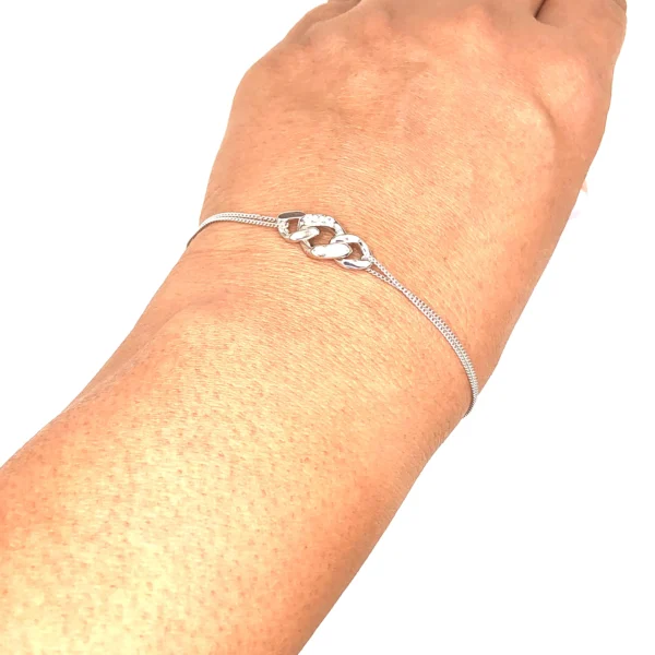 925 Adjustable silver charm link bracelet