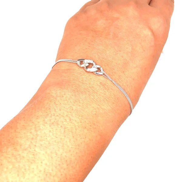 925 Adjustable silver charm link bracelet
