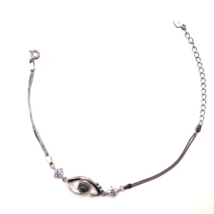 925 Adjustable silver turkish eye bracelet
