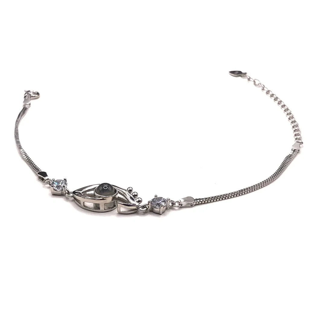 925 Adjustable silver turkish eye bracelet