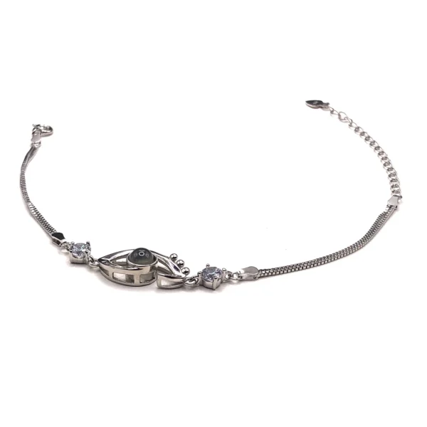 925 Adjustable silver turkish eye bracelet