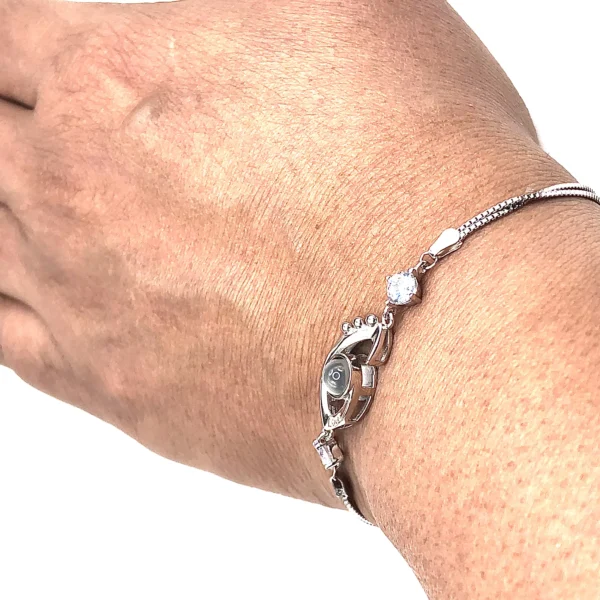 925 Adjustable silver turkish eye bracelet