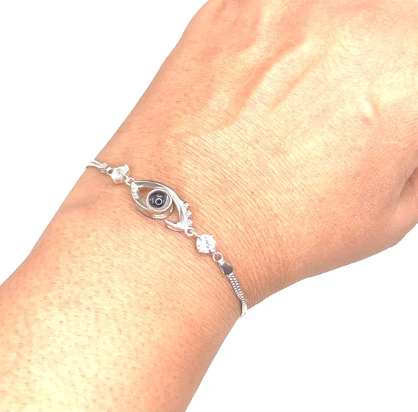 925 Adjustable silver turkish eye bracelet