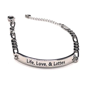 Silver Charm Bracelet with Life, Love and Letter