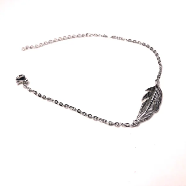 925 Adjustable silver feather bracelet