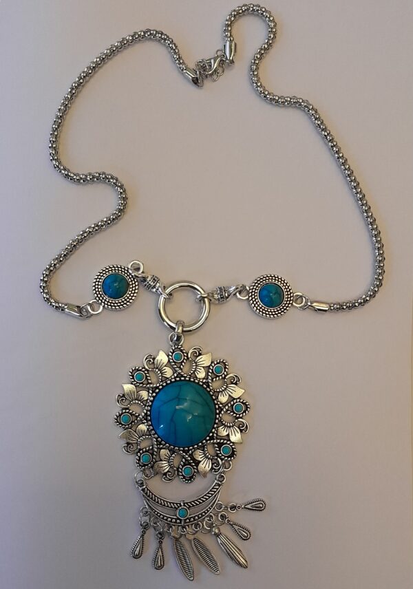 Blue big pendant Bohemian Style