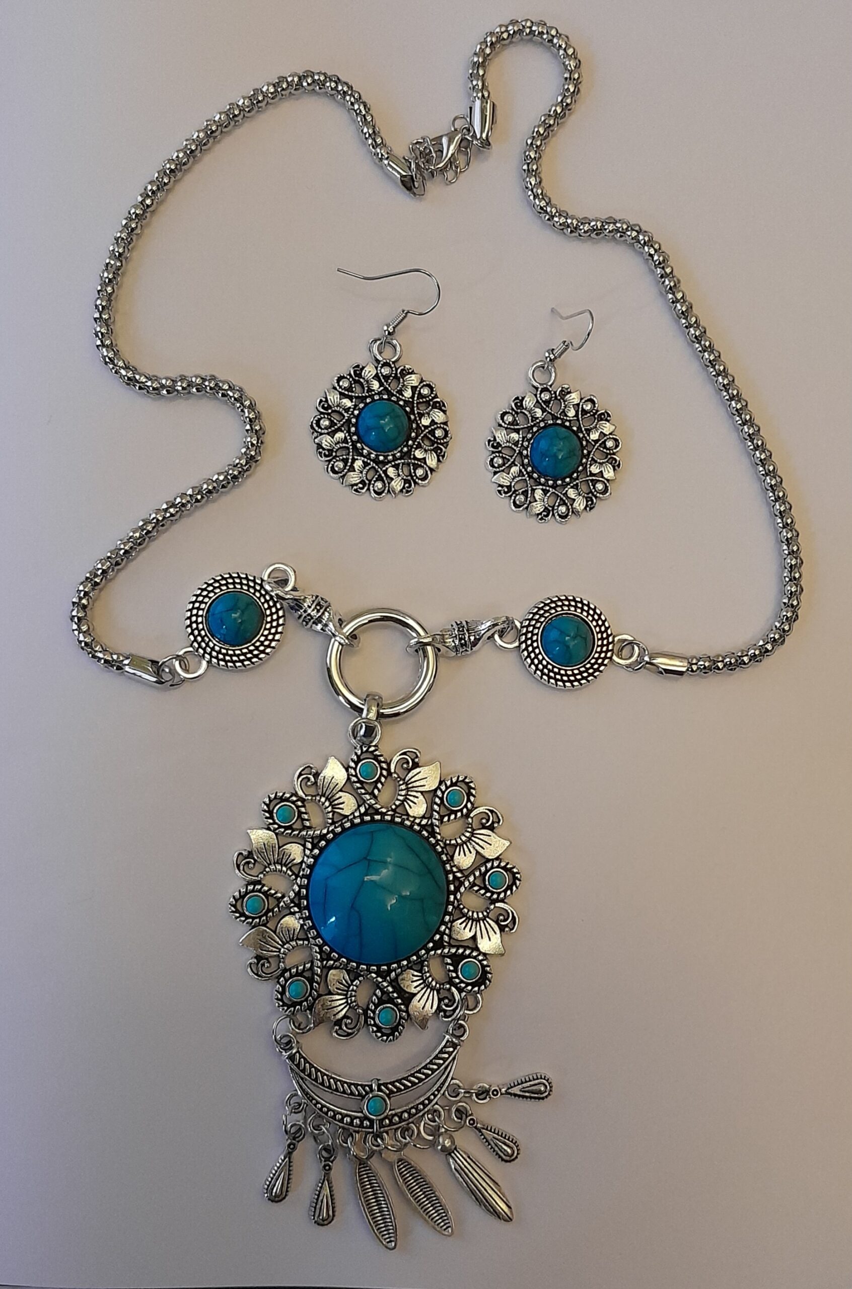 Blue big pendant Bohemian Style