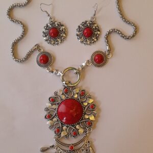Red big pendant Bohemian Style