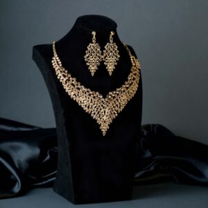 champagne color necklace set