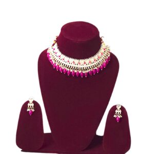 pink beads minakari