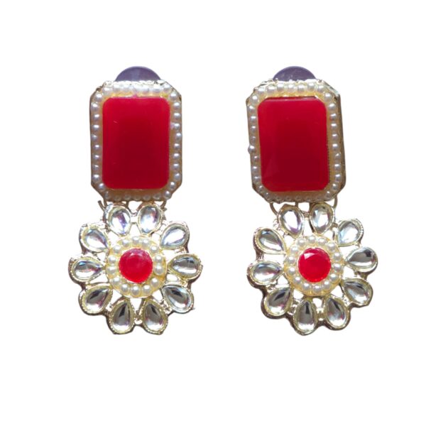 Radiant red beads kundan necklace set