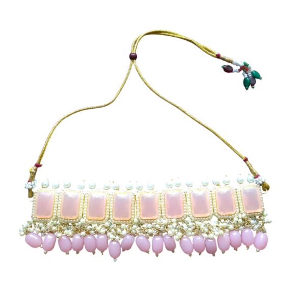 baby pink beads necklace