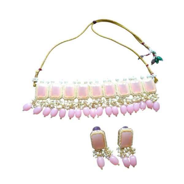 baby pink beads necklace