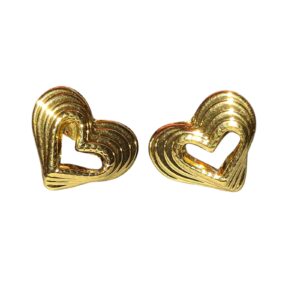 Gold heart earrings