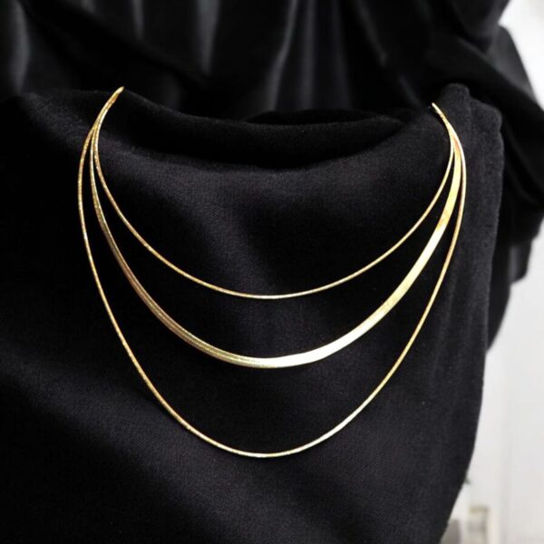 Layered Gold Herringbone Chain
